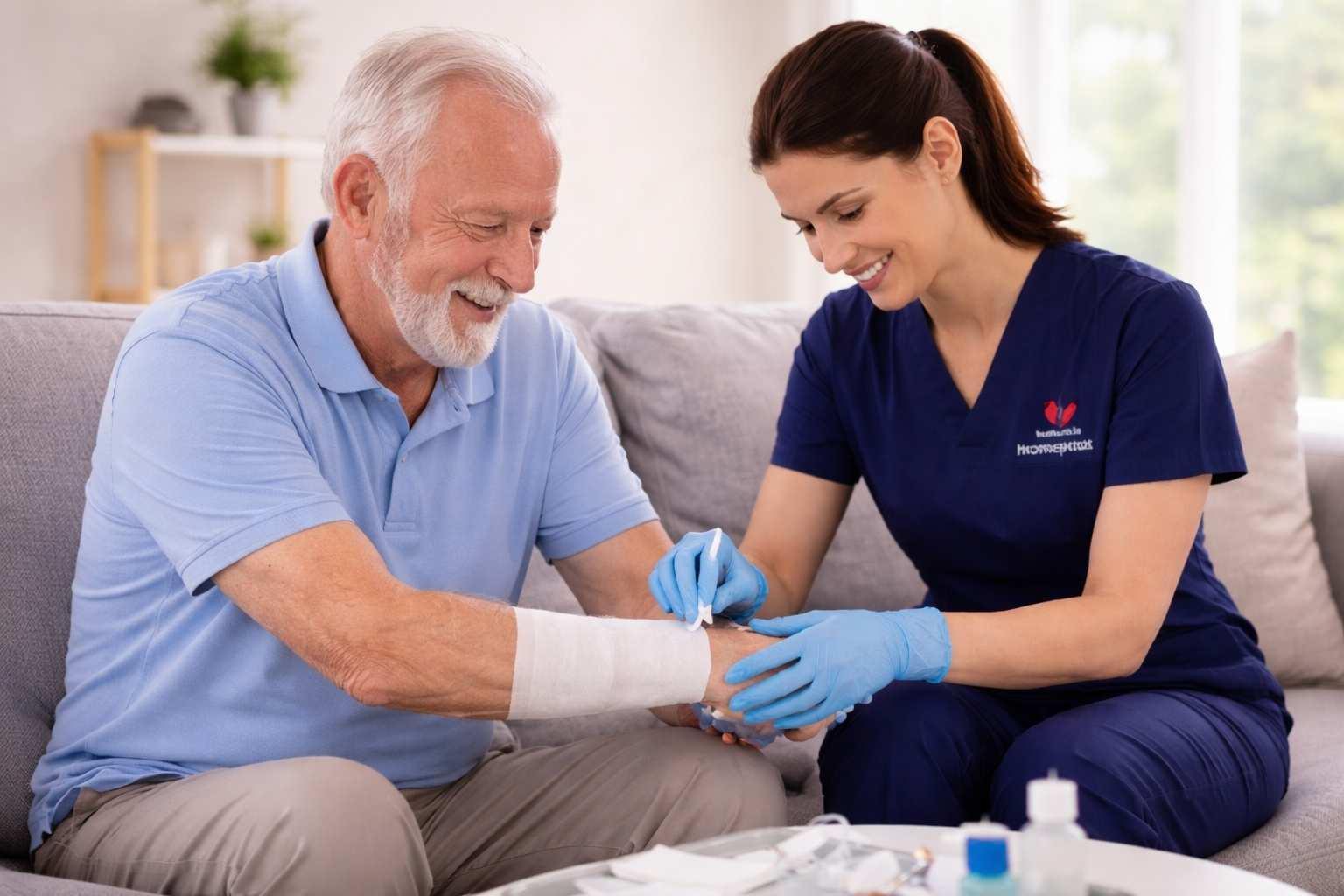 wound care at home in Dubai by nurse